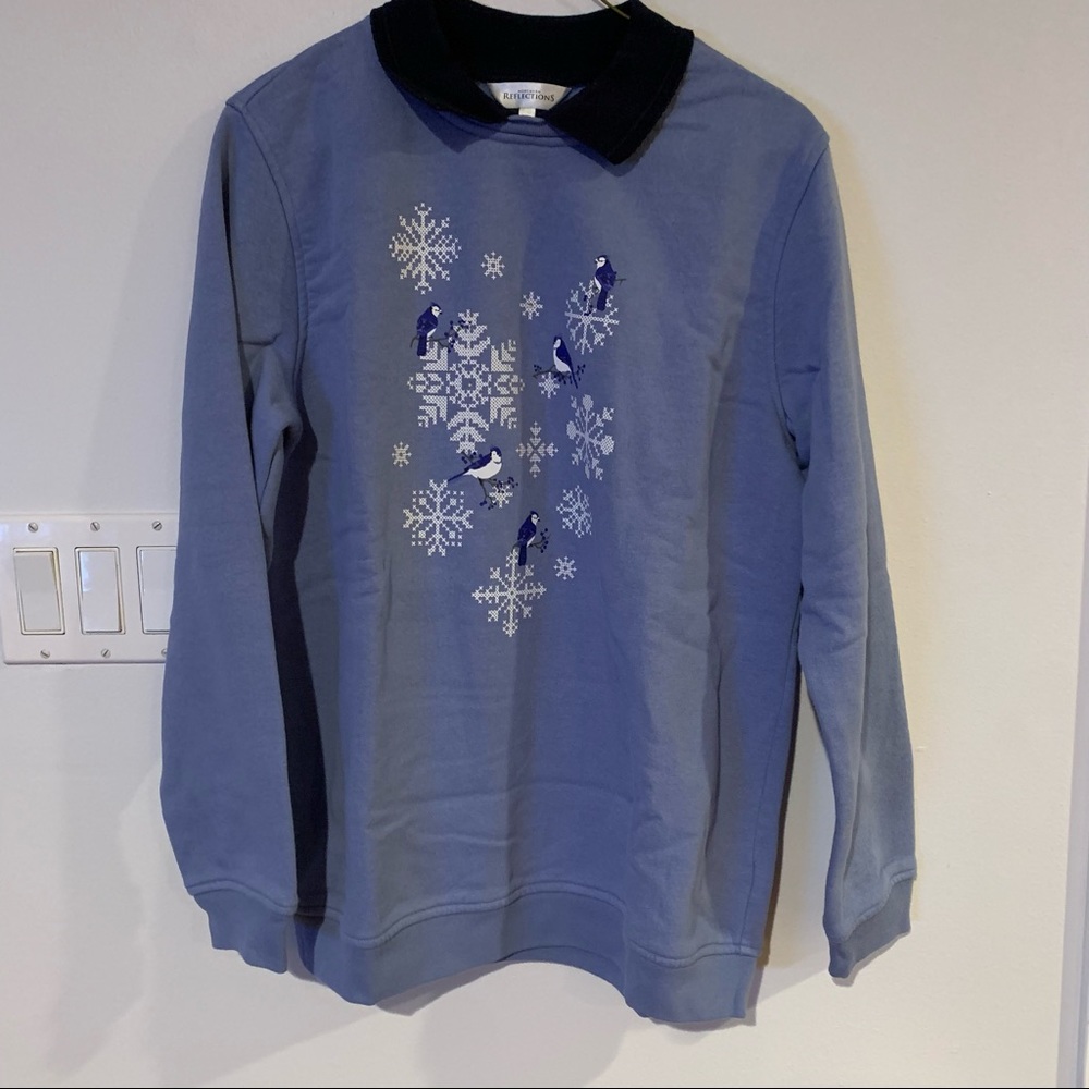 Northern Reflection graphic Sweatshirt Sweater M Medium retro collar Grandma